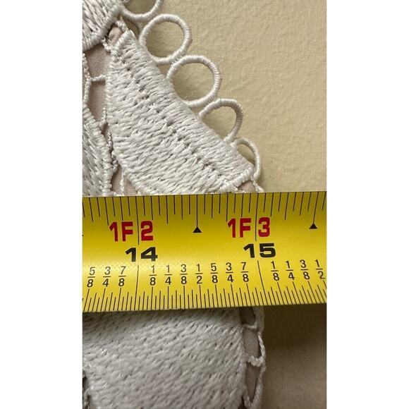 Shoshanna White Metallic Circle Lace Glengarry Cocktail Midi Dress Size 0 - Picture 12 of 15